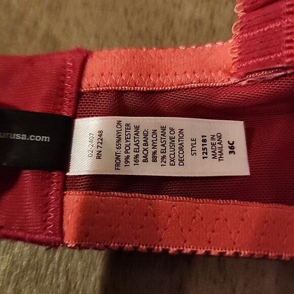 Paramour Bra 36C Pink Underwire Unlined - Picture 4 of 4